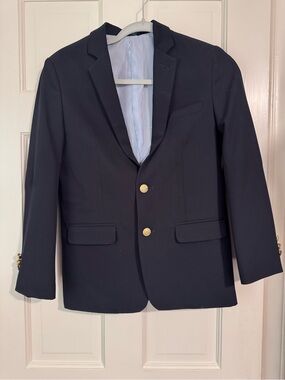 Izod Lightweight Navy Blazer with Light Blue Striped Lining